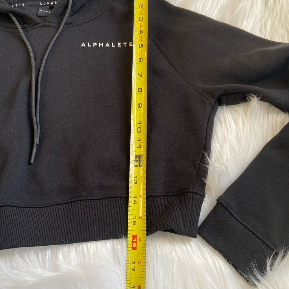 Alphalete Cropped Pullover Fleece Lined Hoodie Black Size Small - Picture 6 of 8